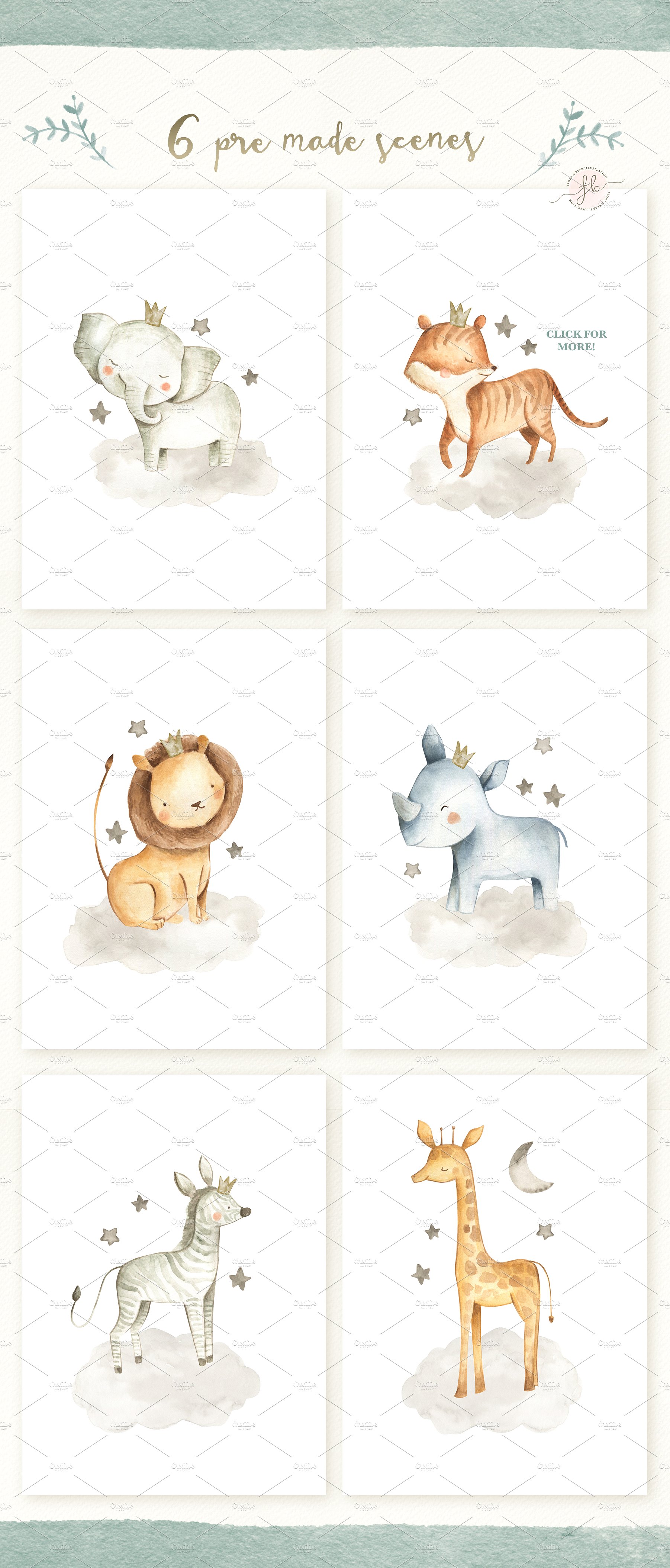 45款可爱的手绘水彩动物素材合辑下载[png,jpg]插图(6)