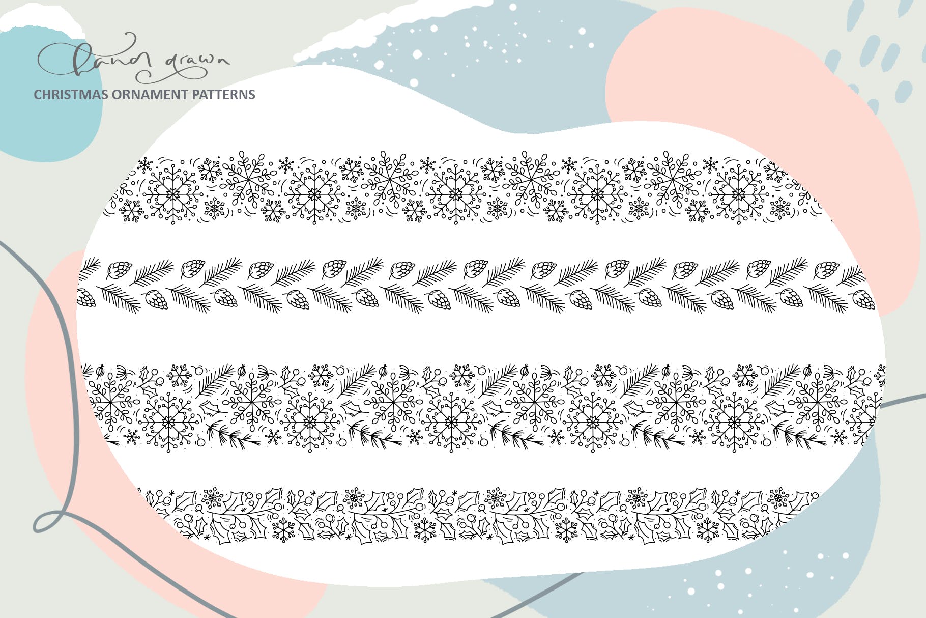 Monoline线条设计风格圣诞节设计素材包 Merry Christmas monoline插图(8)