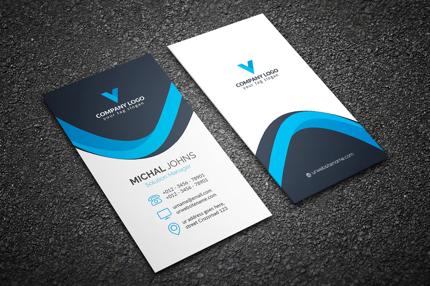 企业解决方案专家公司素材库精选名片模板 Business Card插图(1)