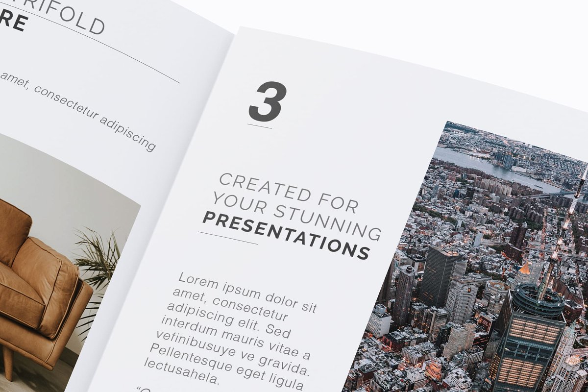 方形三折页宣传册样机Vol.4插图(1)