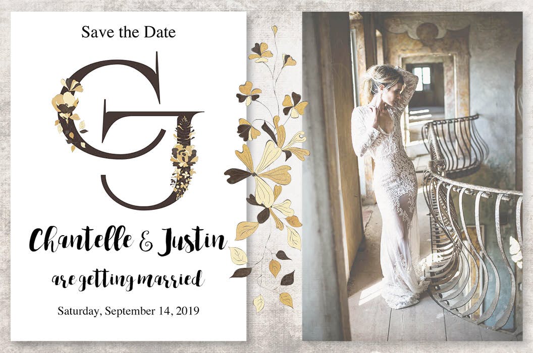 东方特色黑金配色风格字母&花卉手绘剪贴画素材库精选PNG素材 Black and Gold Eastern Design Set插图(14)