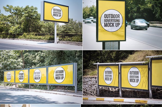 户外广告牌样机模板 Outdoor Advertising Mock Up插图(2)