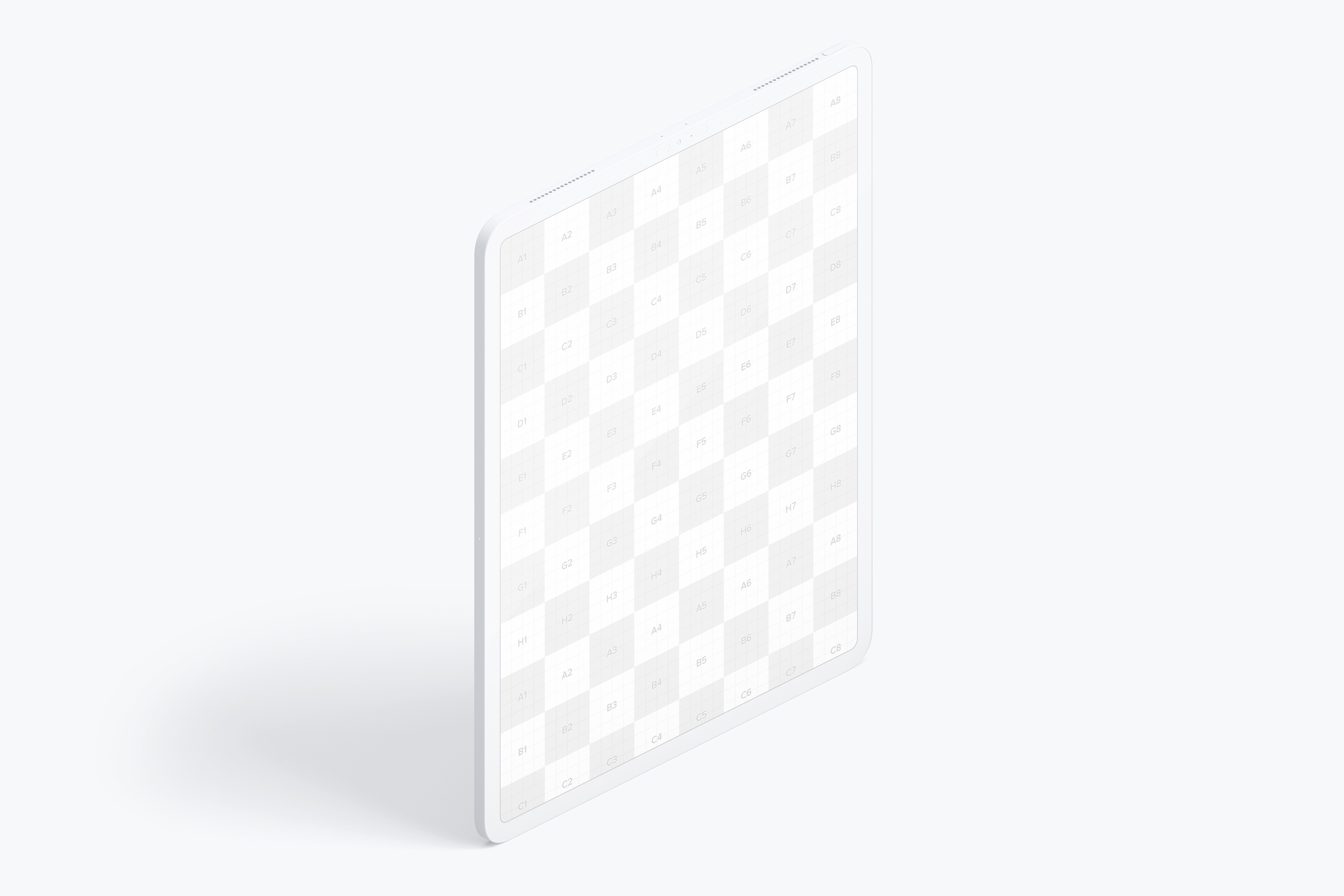 iPad Pro平板电脑UI设计效果图右视图样机02 Clay iPad Pro 12.9” Mockup, Isometric Right View 02插图(1)