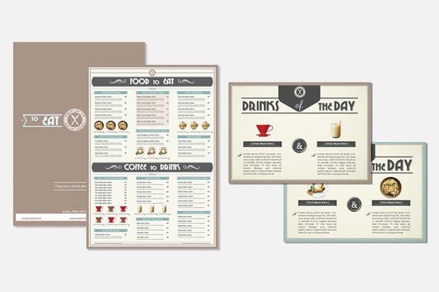 简约排版咖啡厅菜单设计模板 Coffee Shop Menu插图(2)
