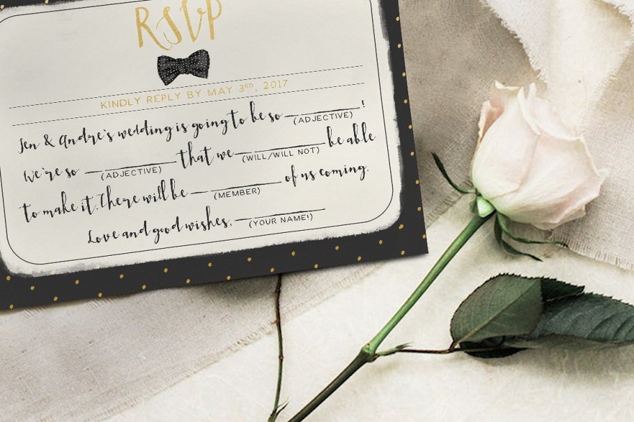 甜蜜圆点婚礼设计物料模板 Sweet Polka Dots Wedding Suite插图(3)