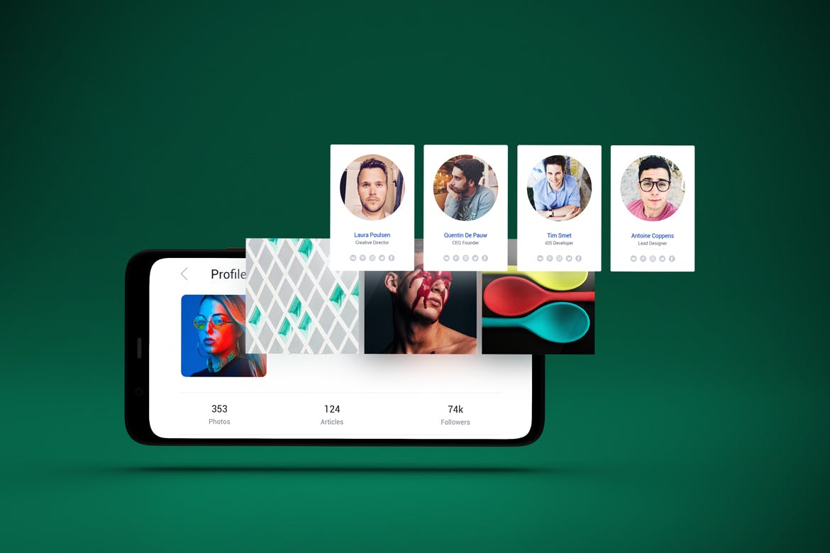 谷歌Pixel 4手机屏幕预览效果图素材库精选样机v2 Pixel 4 Mockup V.2插图(4)