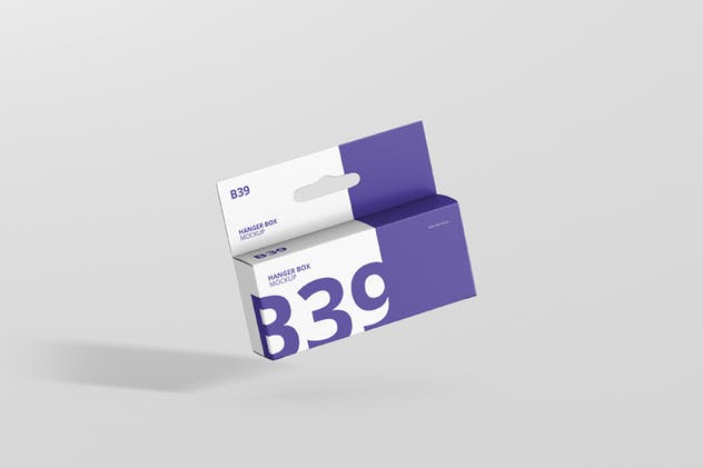 带挂钩的宽小矩形盒子样机 Box Mockup – Wide Small Rectangle with Hanger插图(1)