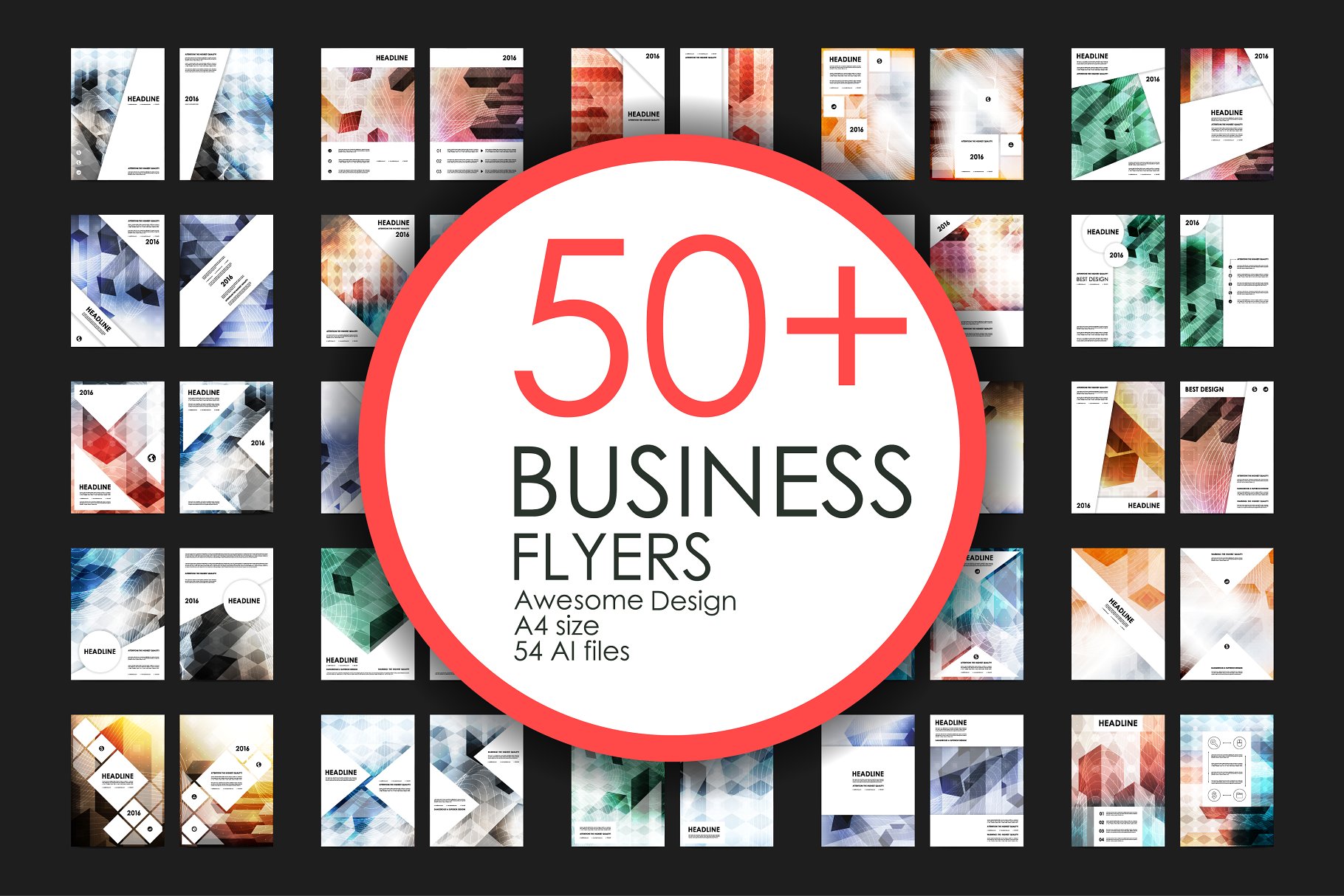 50+商业企业介绍宣传传单模板 50+ Business Flyers Bundle插图