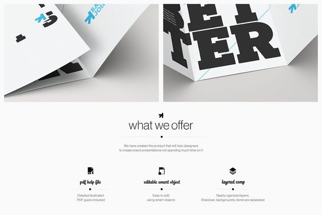 对折小册子传单样机模板 Trifold Brochure Mock-Up Pack插图(1)