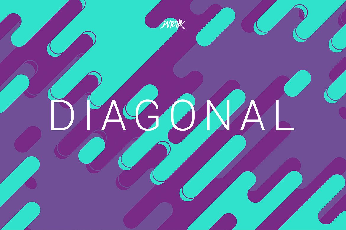 圆角线条背景纹理v04 Diagonal | Rounded Lines Bgs | V04插图(3)