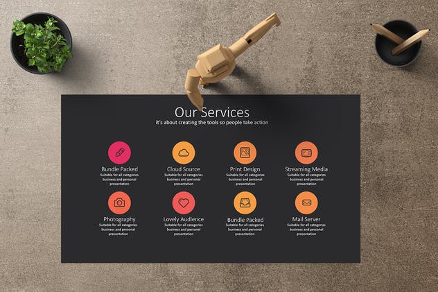 企业服务简介PPT幻灯片模板下载 GEMBA Powerpoint Template插图(1)