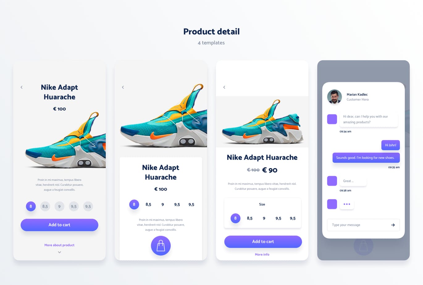 运动装备网上商城APP应用UI设计素材库精选套件 Spojeeto E-commerce Mobile App UI Kit插图(5)