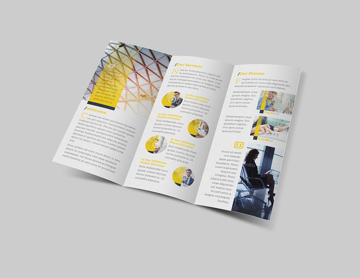 多用途三折页企业宣传单设计模板v6 Multipurpose Business Trifold Vol 6插图(1)