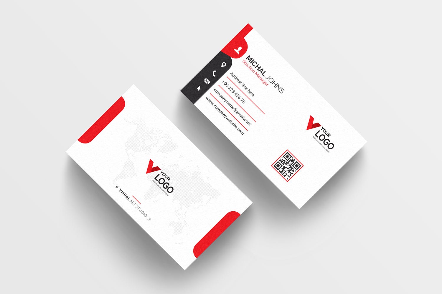 世界地图背景企业素材库精选名片模板 Business Card插图(4)