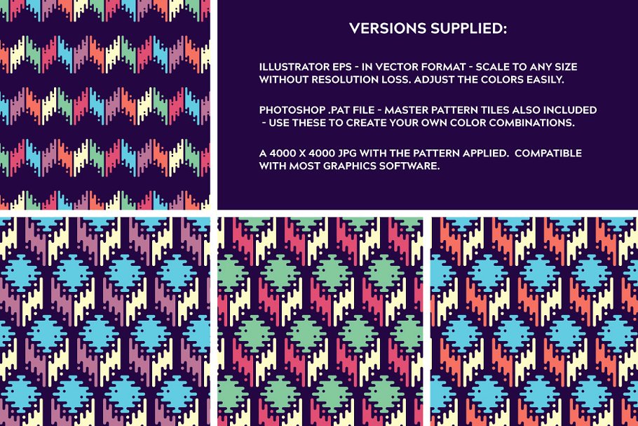 醒目复古创意图案纹理 Liquid Repeat Patterns插图(10)