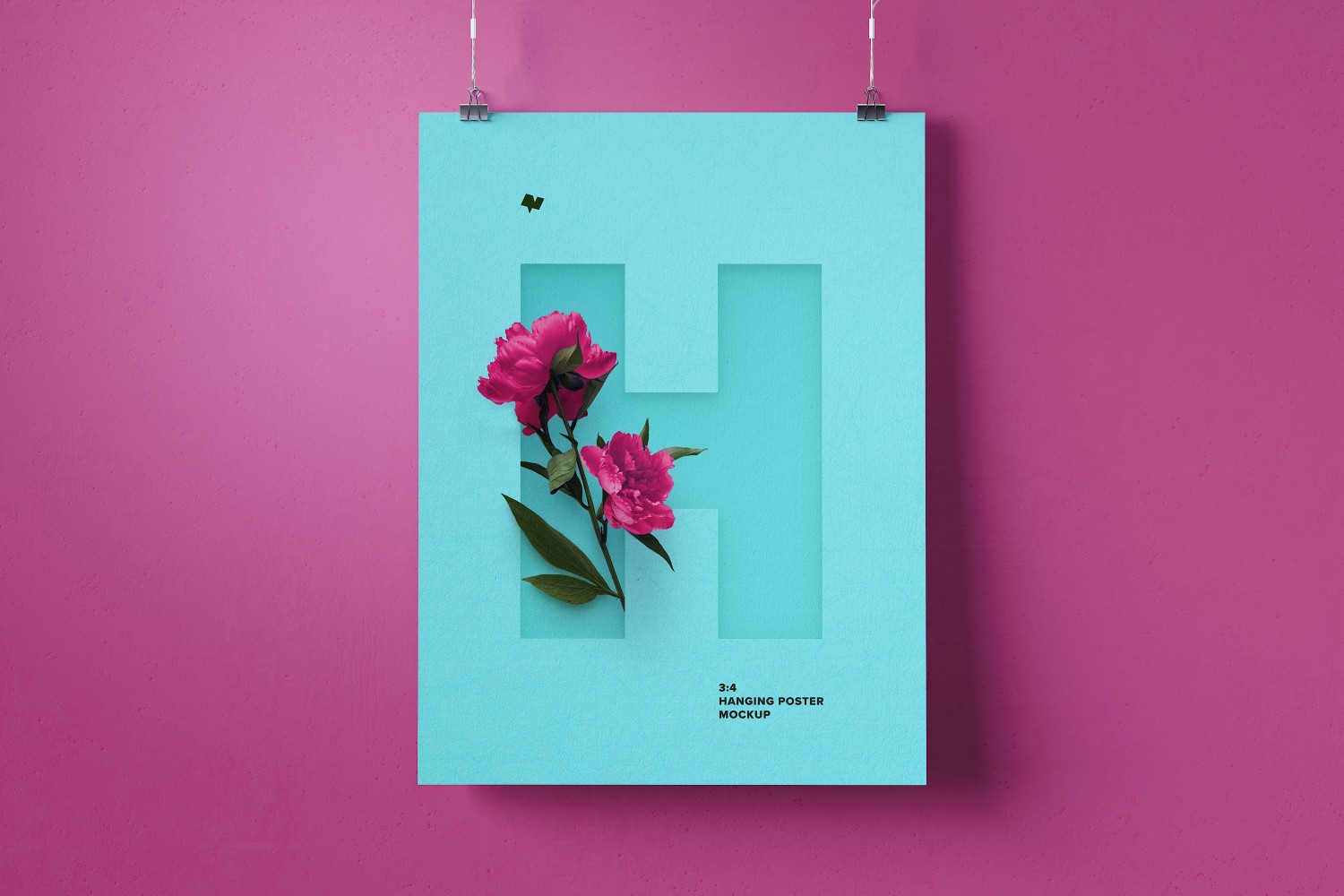 3:4比例艺术作品展示画框样机素材库精选模板 3:4 Portrait hanging poster mockup插图(2)