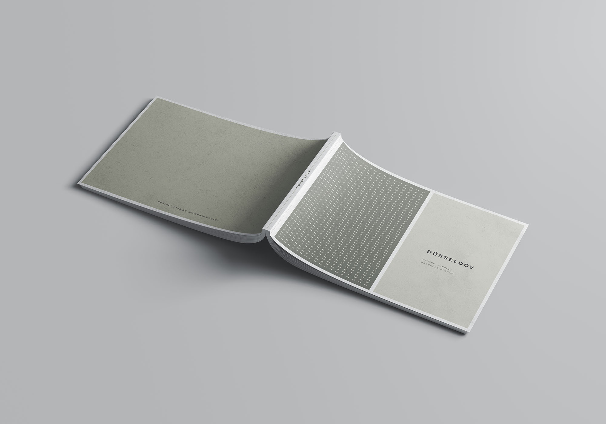 A4规格企业画册/产品手册封面&内页排版设计展示样机素材库精选 A4 Landscape Perfect Binding Brochure Mockup插图(3)