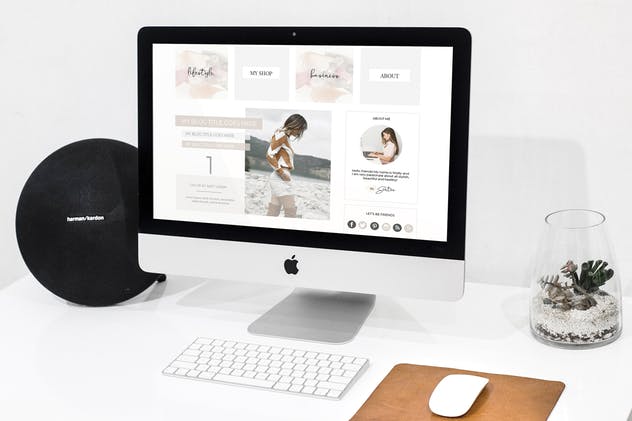 极简米色博客网页设计模板Vol.3 Webdesign Template Blog V.3 Beige插图(2)