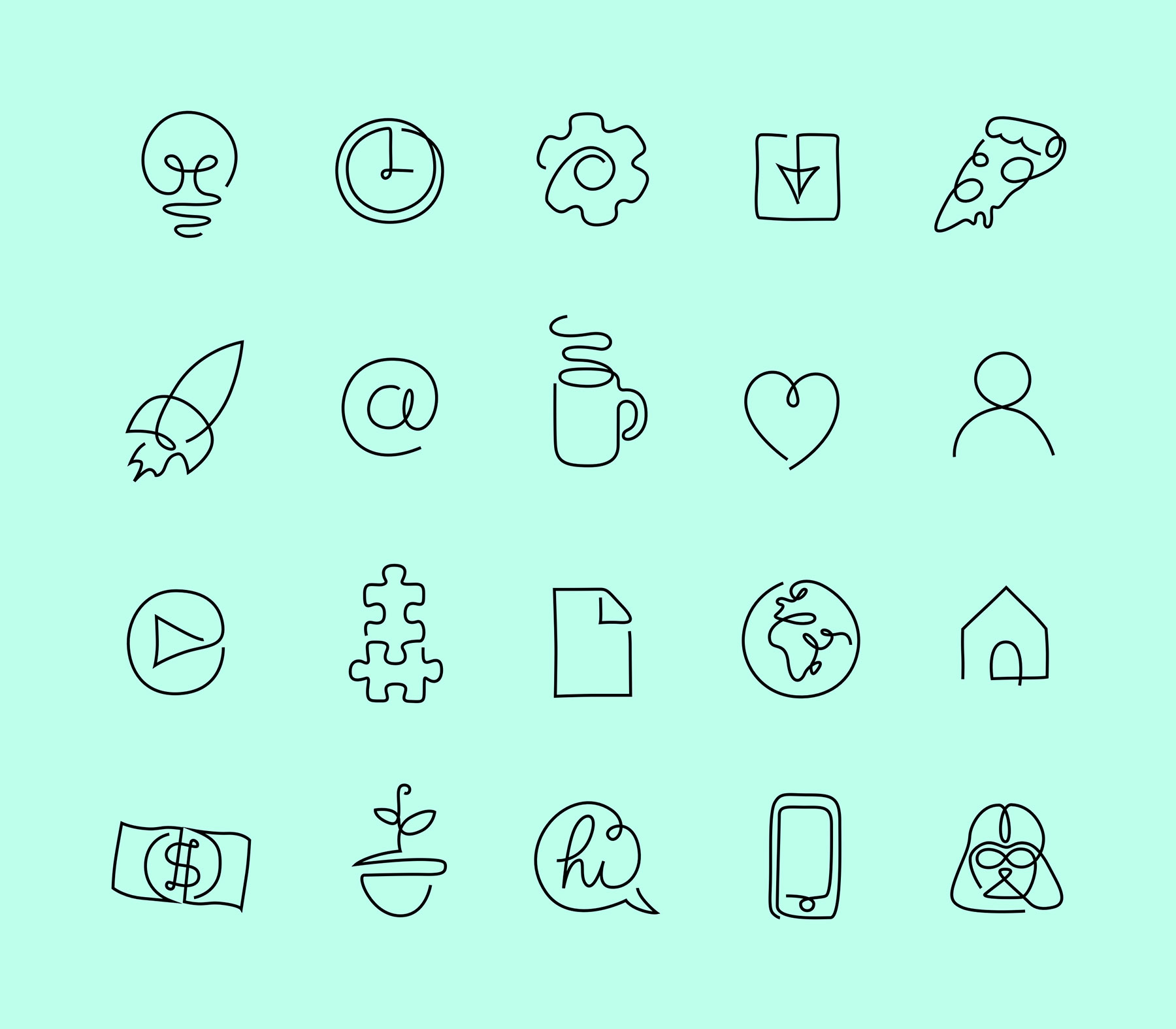 One Line Icons