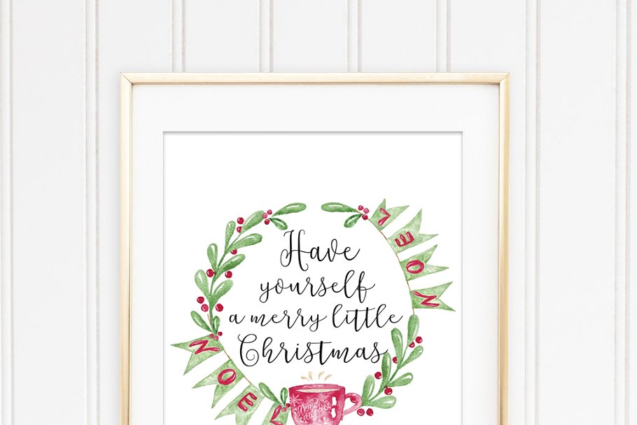 圣诞时光水彩插画元素 It`s Christmas time in the City插图(5)