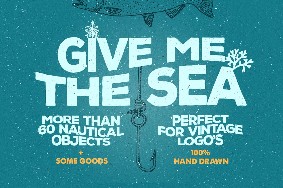 复古海洋元素手绘剪贴画素材 Give Me The Nautical Hand Drawn Pack插图