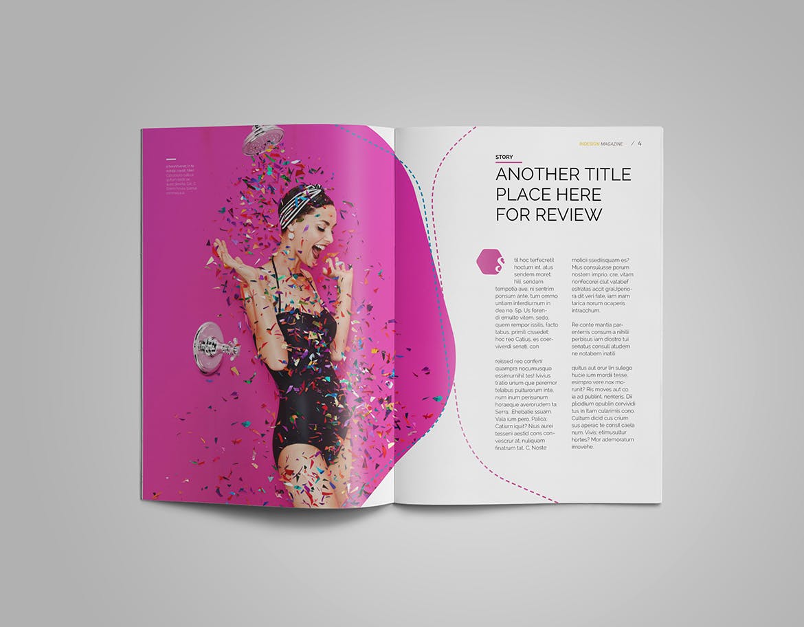 潮流时尚素材库精选杂志排版设计InDesign模板 InDesign Magazine Template插图(4)