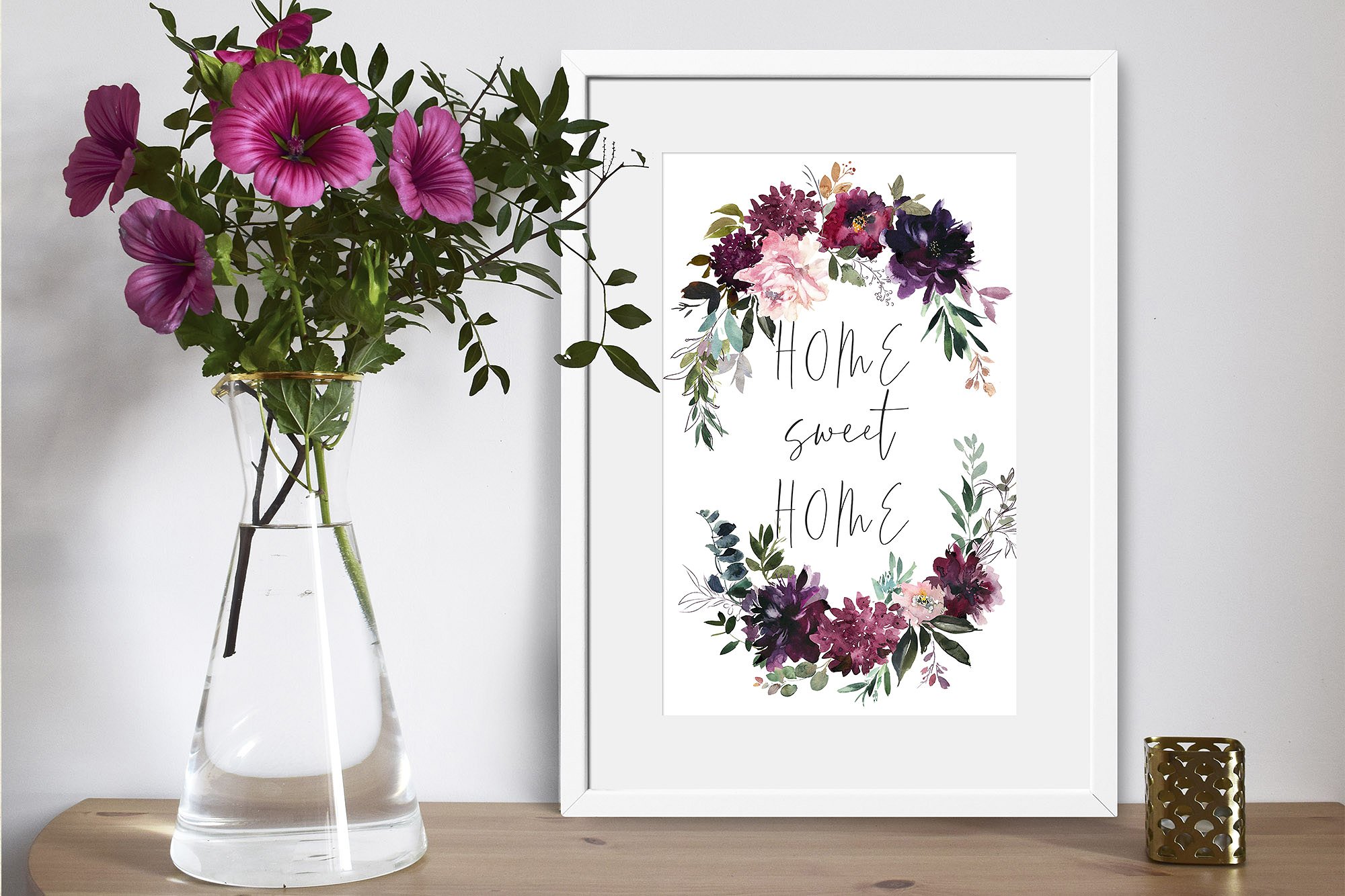 浪漫暗色调水彩花卉剪贴画 Whisper Watercolor Floral Clipart插图(3)