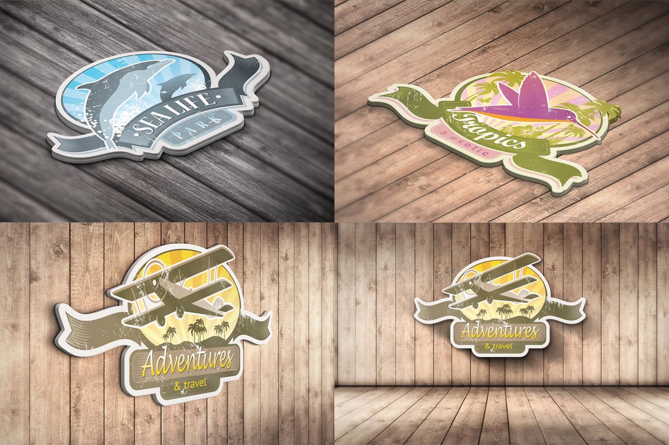 3D效果Logo商标设计效果图样机 3D Logo Mock Up插图