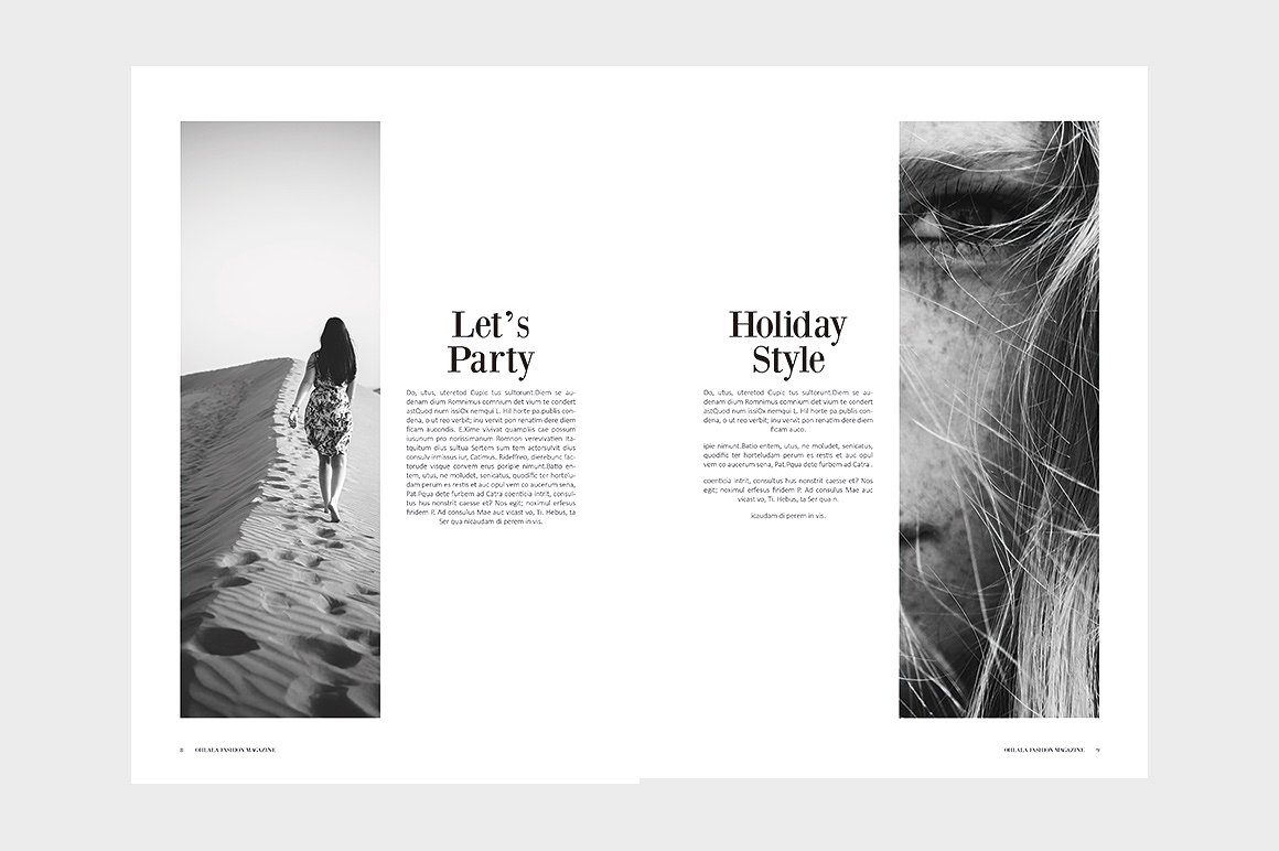 OhLaLa Magazine Template一套概念的极简主义多用途杂志模板下载[indd]插图(4)