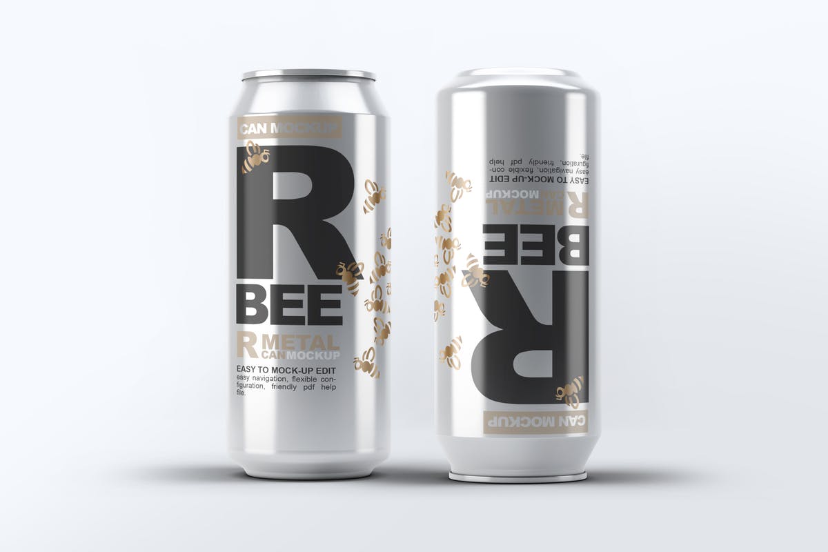 啤酒易拉罐外观包装设计样机模板 Beer Can Mock-Up插图