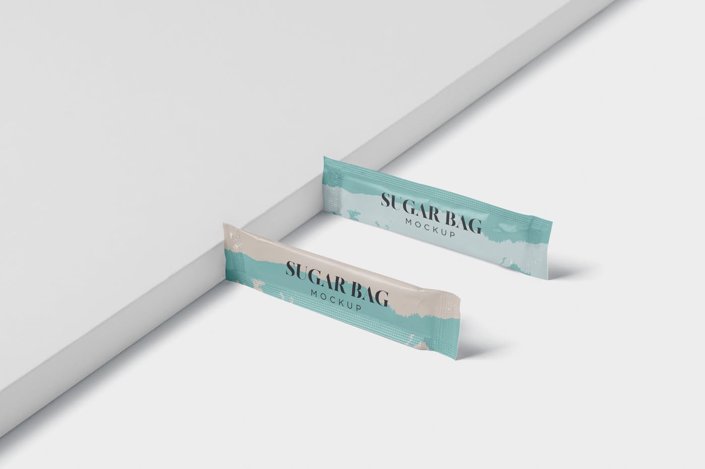 白砂糖长条包装纸袋外观设计图素材库精选 Sugar Bag Mockup – Slim Rectangle插图(4)