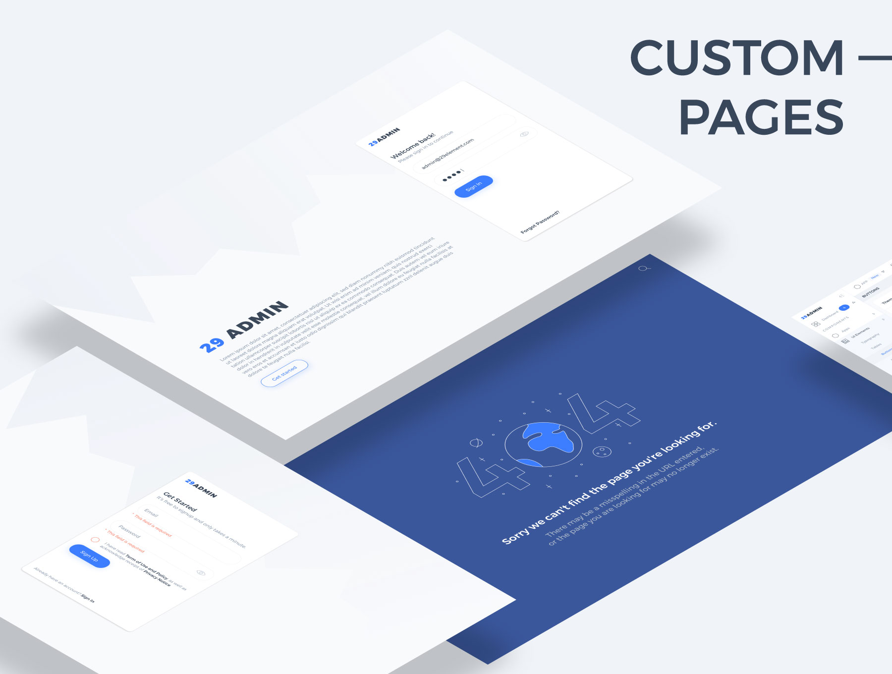 素材库下午茶：Admin管理后台仪表盘网页UI KIT套装模板下载[Sketch]插图(4)