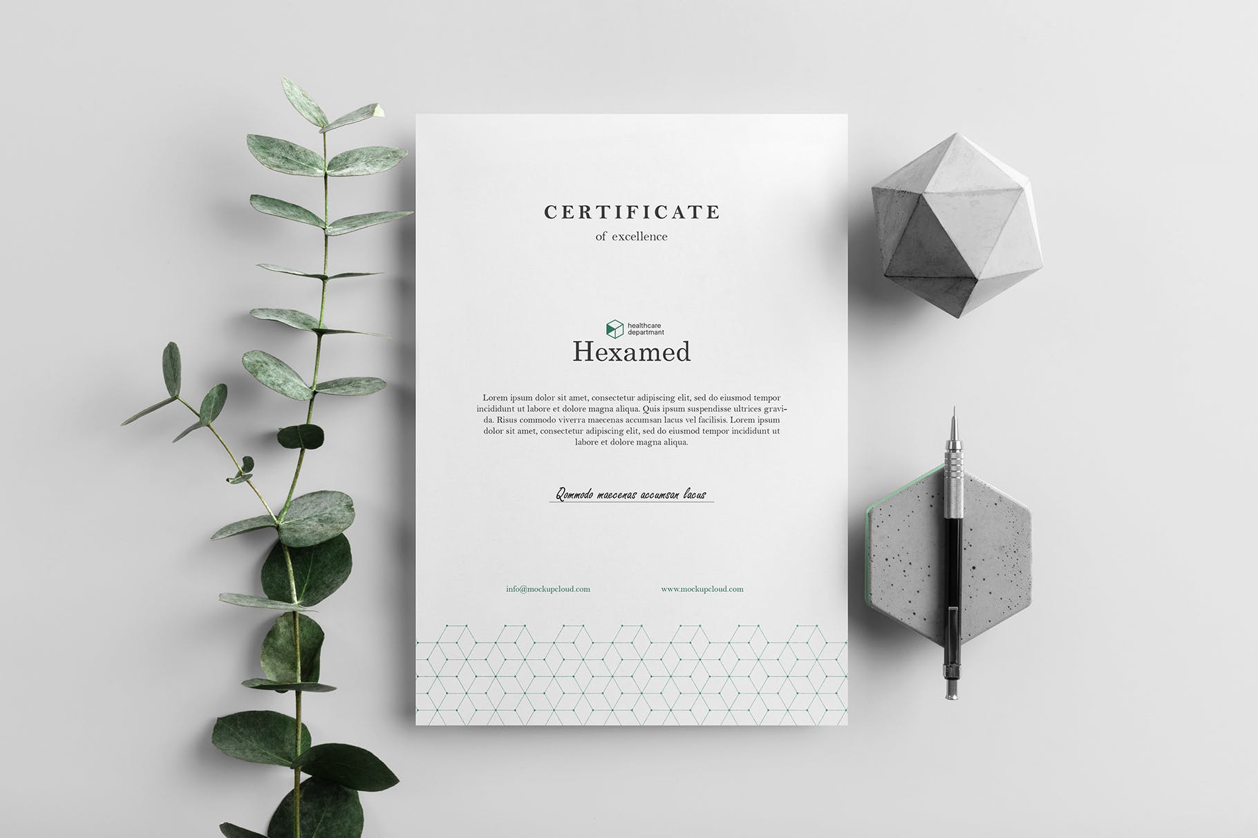 六边形图形设计品牌VI视觉设计效果图样机套件v2 Hexamed Branding Mockup插图(2)