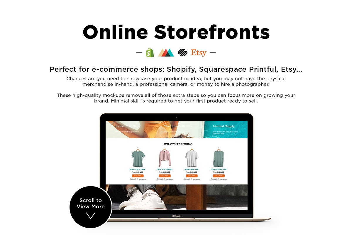 女式潮流休闲印花T恤样机插图(3)