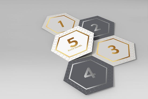 六角形折叠式小册子样机 Hexagon Fold Out Style Brochure插图(4)