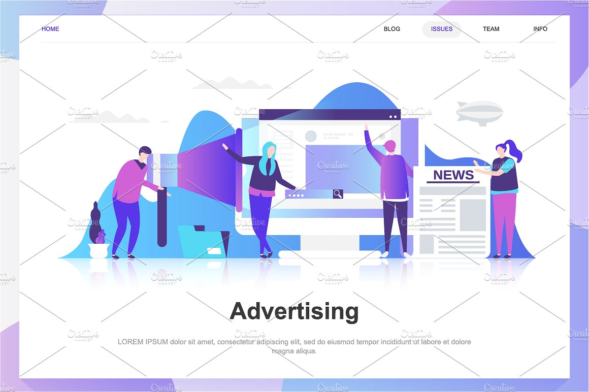 现代化平面设计理念Web仪表板登录页面模板 Landing Page Templates插图(20)