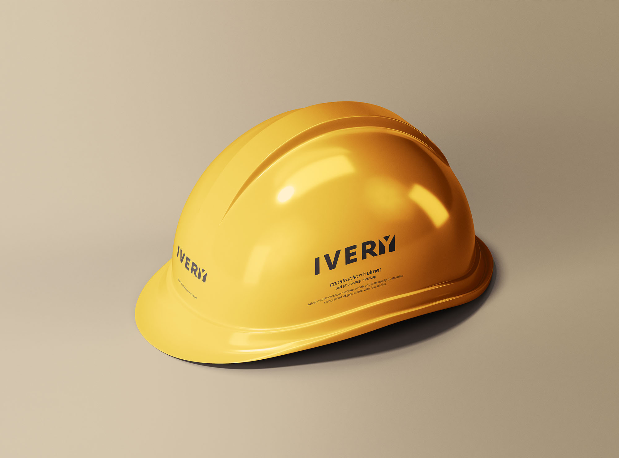 建筑头盔/工作头盔外观设计展示素材库精选模板 Construction Helmet Mockup插图