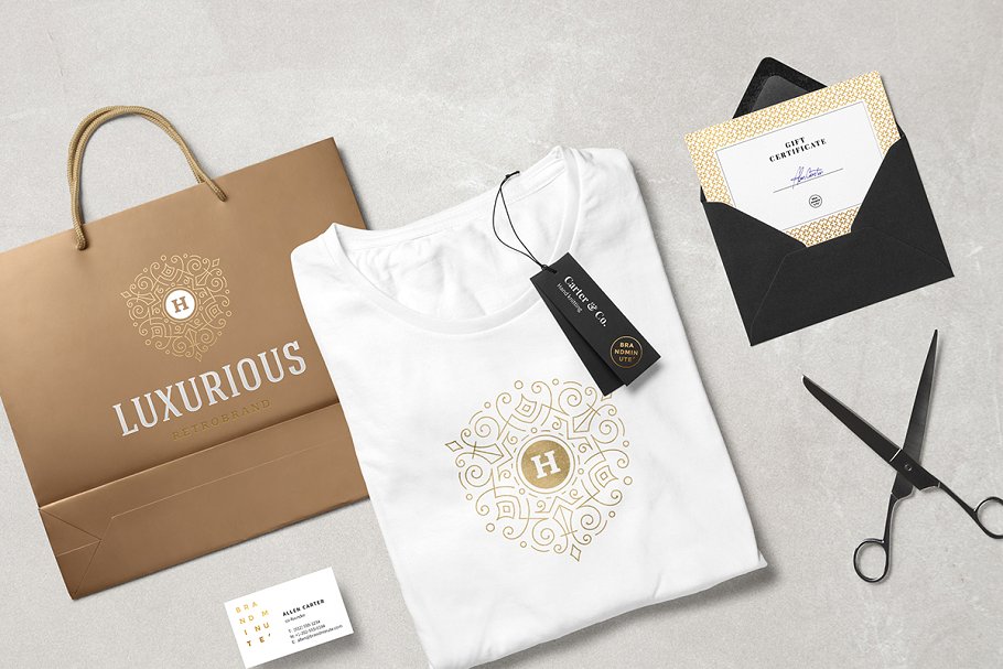 500个复古装饰风格Logo和徽章模板 500 ornaments logos & monograms插图(10)