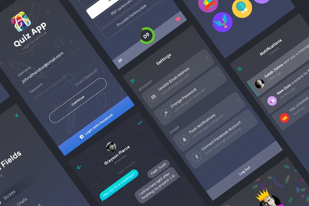 创意网赚返利积分类型 APP UI 套件 Quiz App插图(6)