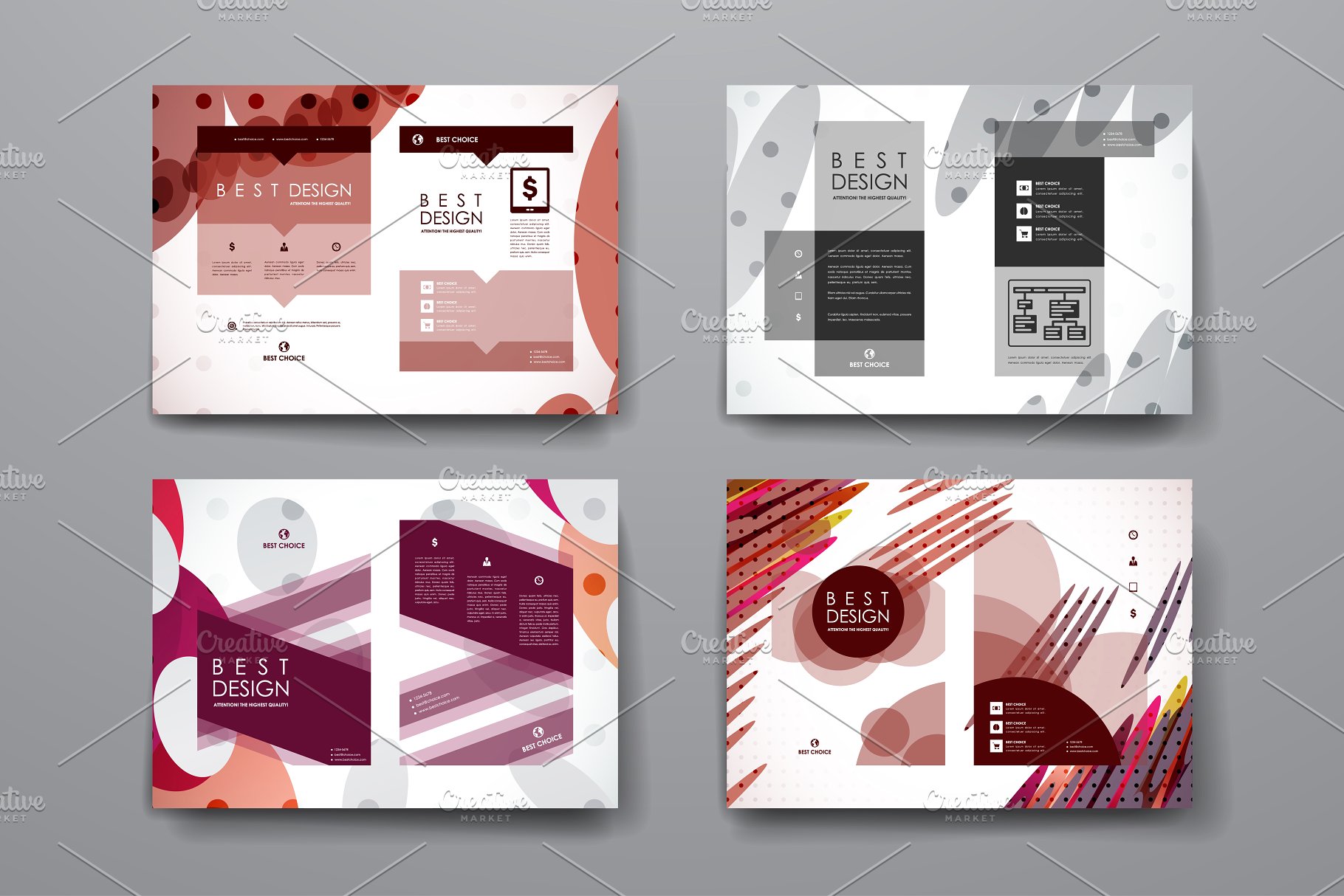 数十款抽象图形背景小册子模板合集 84 Abstract Brochures插图(31)