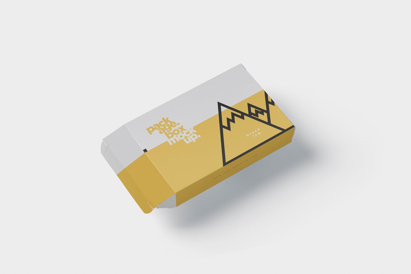 扑克牌大小扁平包装纸盒外观设计素材库精选模板 Package Box Mock-Up – Wide – Flat Rectangle Shape插图(2)