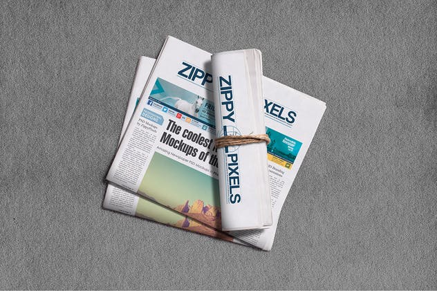 大规格新闻广告报纸印刷品样机 Broadsheet Newspaper Mockups插图(3)