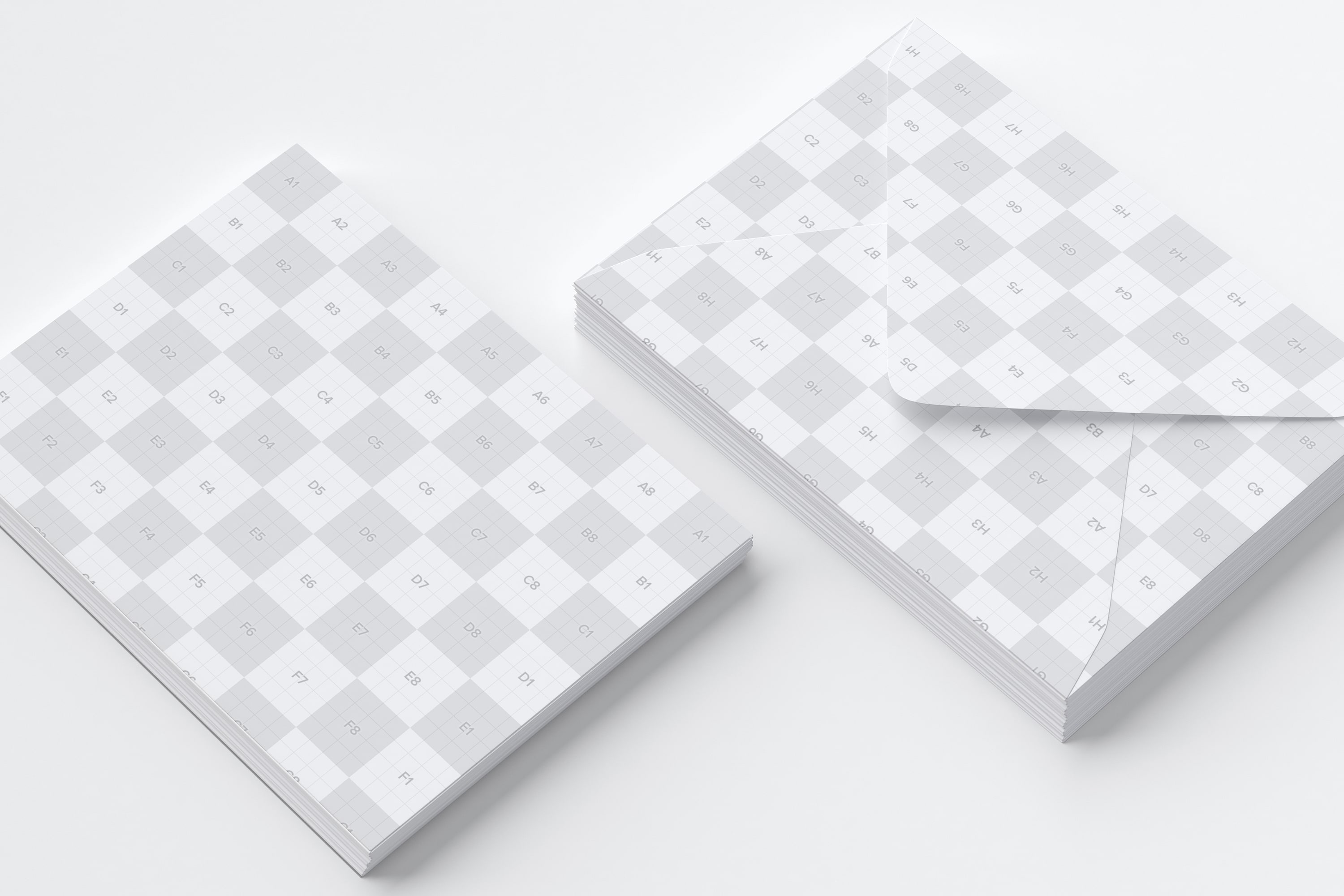 A7尺寸标准信封外观设计样机03 A7 Envelope Stacks Mockup 03插图(2)