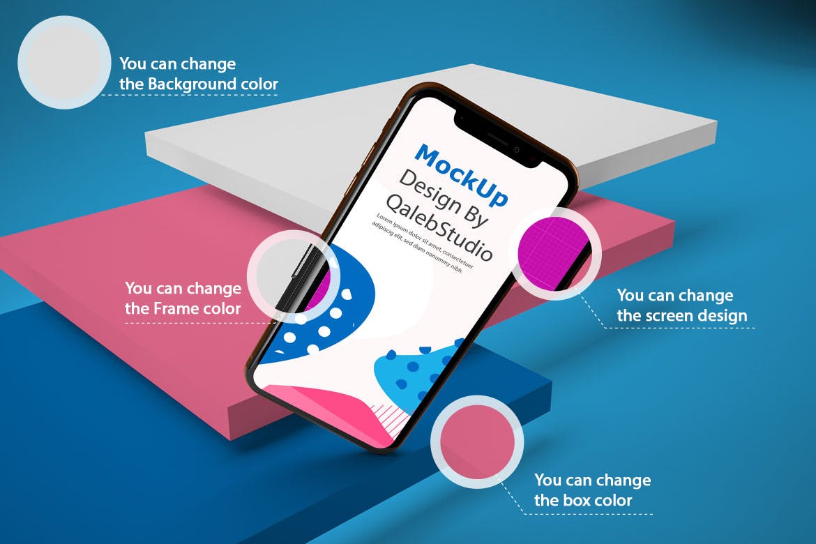 iPhone XS智能手机UI设计预览样机V2 iPhone XS V.2插图(1)