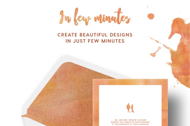 橙色手工水彩无缝背景纹理 Watercolor Seamless Textures – Orange Pack插图(1)