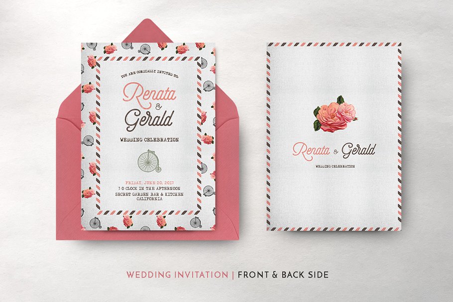 复古怀旧风格旅行婚礼设计物料素材 Vintage Travel Wedding Suite插图(11)