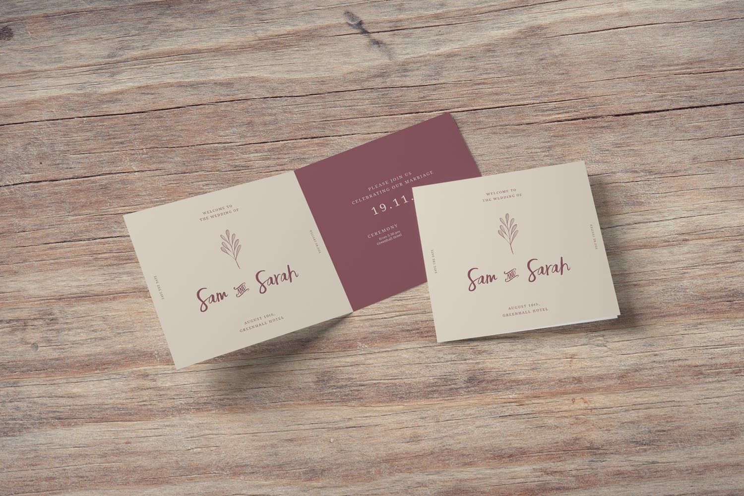 方形请柬和贺卡设计效果图样机素材库精选 Square Invitation and Greeting Card Mockups插图(3)