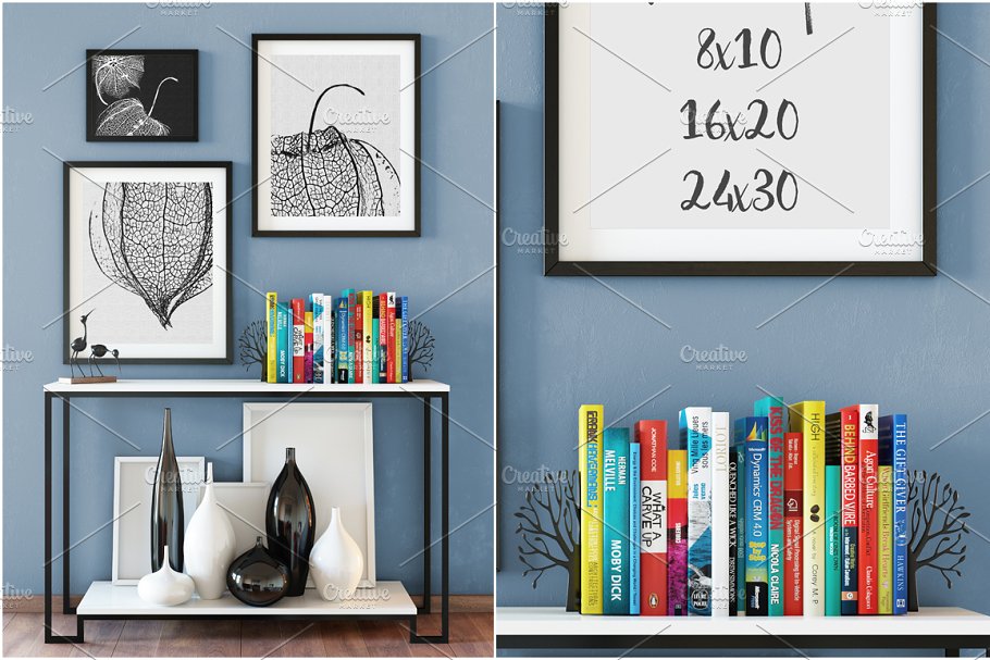 室内艺术品画框样机模板05 Interior Frame Mockup – 05 (1 PSD)插图(2)