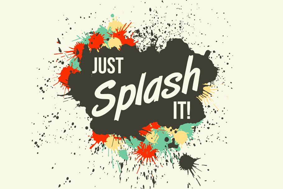 泼墨图案矢量插画素材 Just Splash It! Grunge vector blots插图