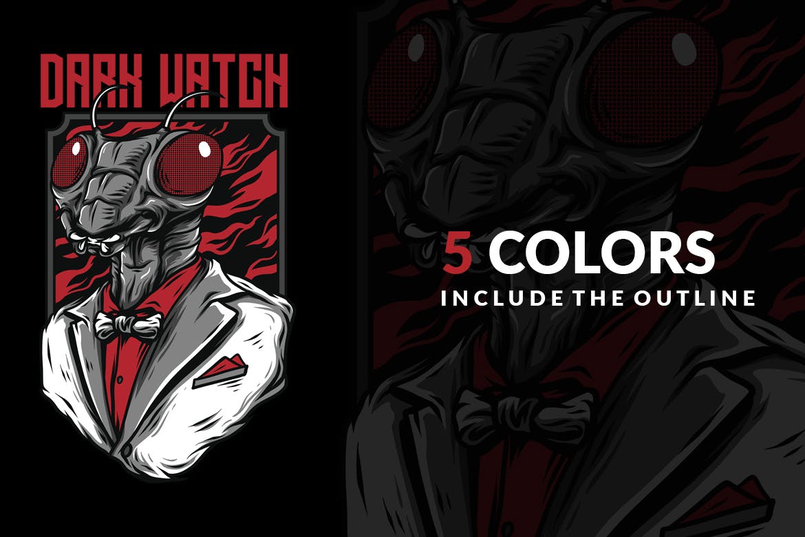 黑暗蚁人潮牌T恤印花图案素材库精选设计素材 Dark Watch插图(3)